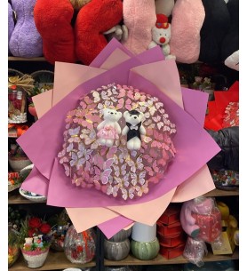 Pembe Kelebek Buketi (büyük boy)